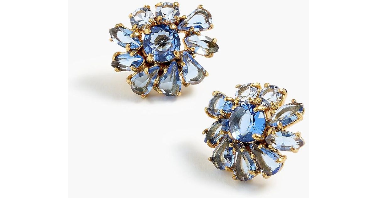 Lyst J Crew Sparkle Stud Earrings In Blue