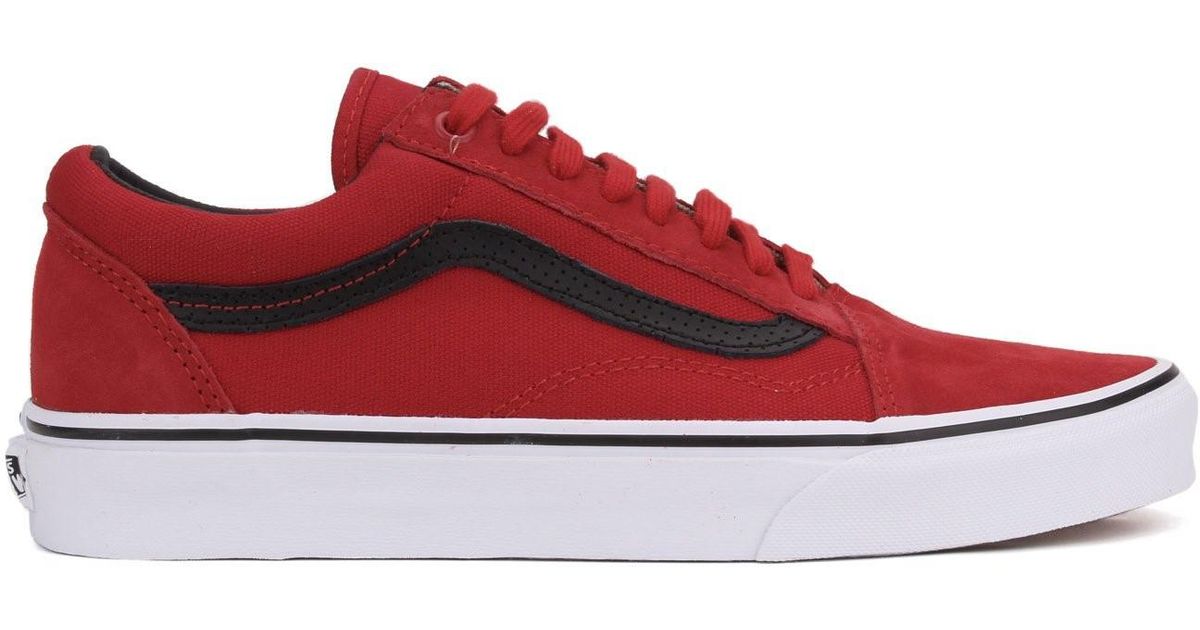 vans old skool racing red black