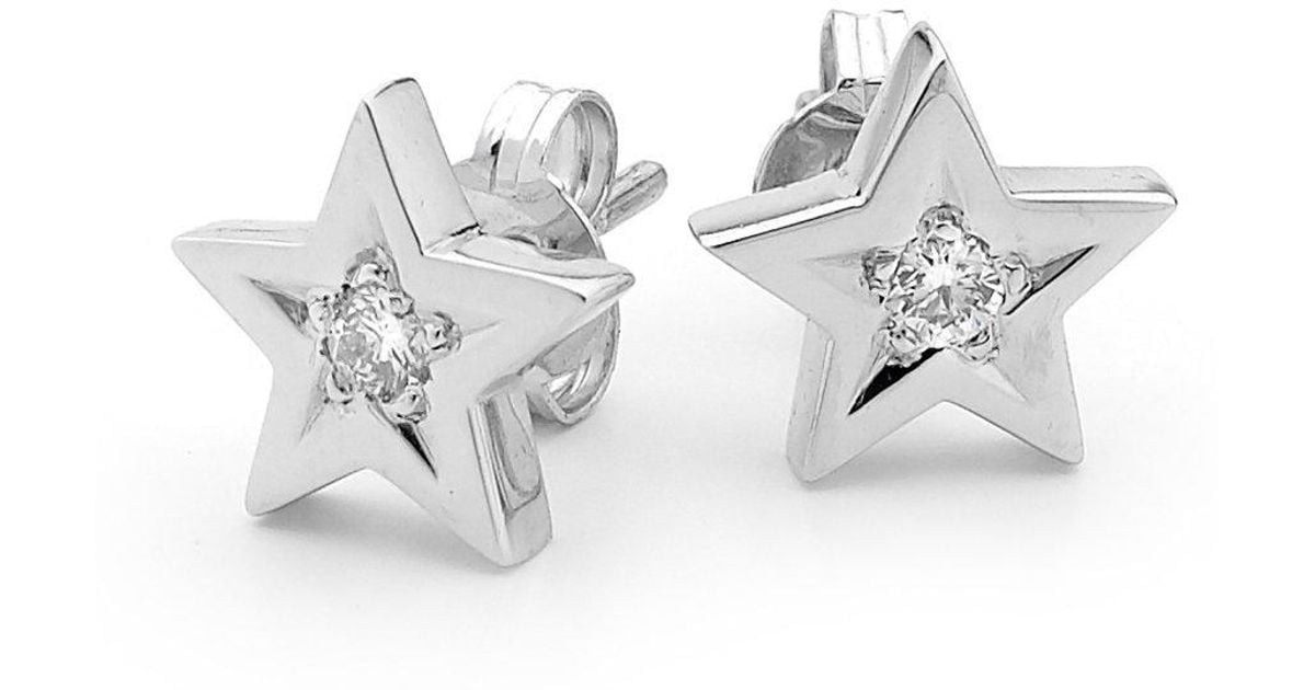 Argenton Design White Gold Diamond Star Studs Lyst Argenton Design White Gold Diamond Star Studs Lyst