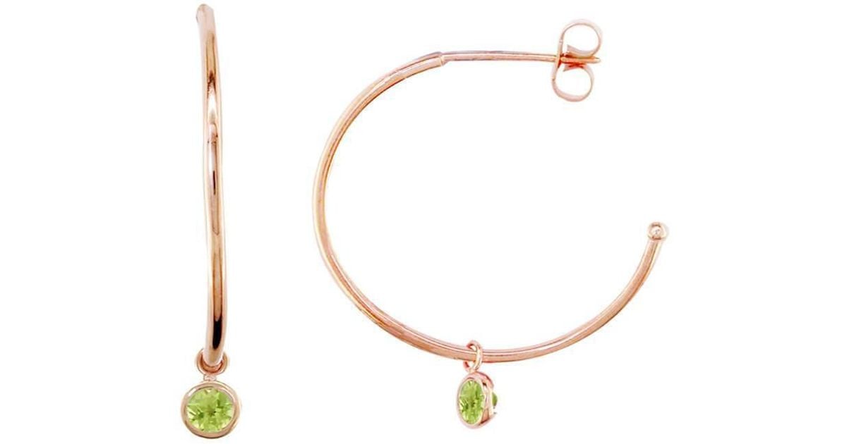 Lyst London Road Jewellery Dew Drop Rose Gold Peridot Hoop Lyst London Road Jewellery Dew Drop Rose Gold Peridot Hoop Earrings In Metallic