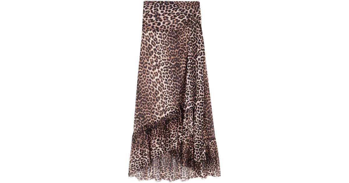 ganni tilden mesh leopard