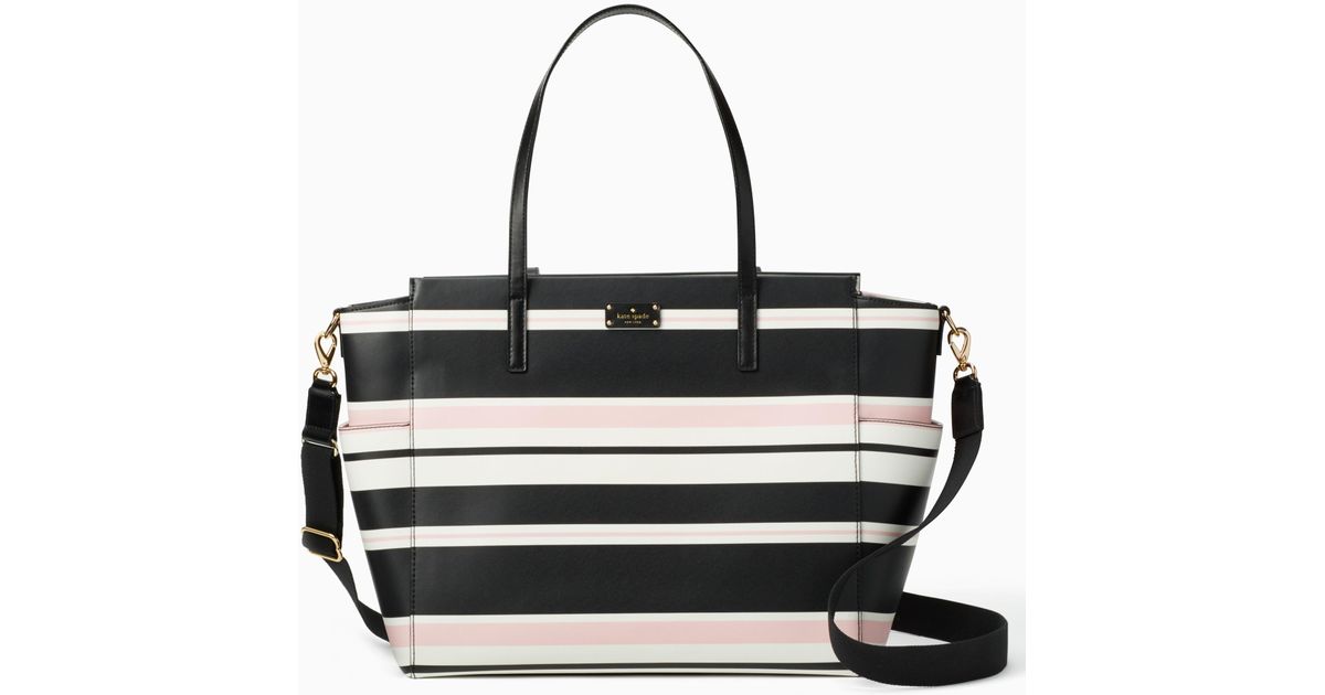 Lyst Kate Spade Grove Street Classic Stripe Kaylie Baby Bag In Black