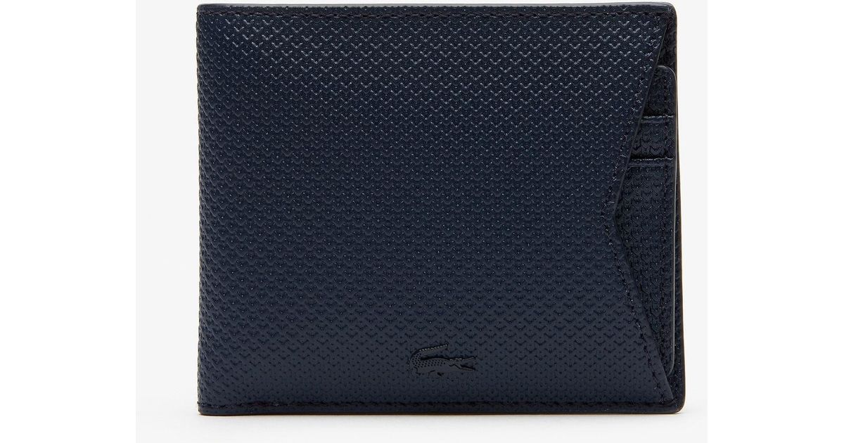 Lacoste Chantaco Leather 8 Card Holder And Wallet in Blue for Men - Lyst