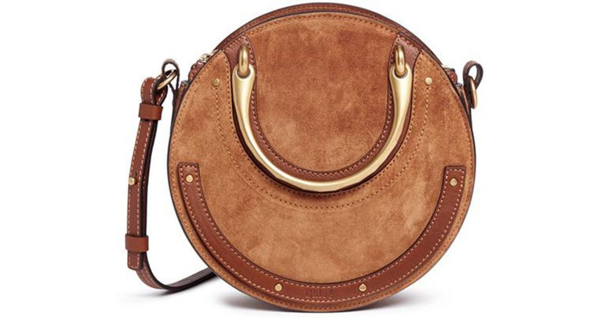 Lyst - Chloé &#39;pixie&#39; Small Bracelet Handle Round Crossbody Bag in Brown