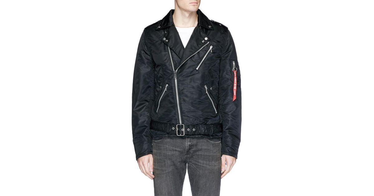 Alpha Industries Black Outlaw Padded Biker Jacket For Men