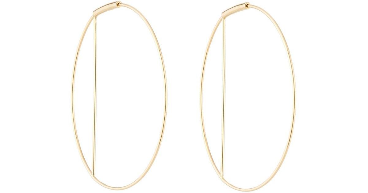 Lana Jewelry Metallic Eclipse 14k Gold Wire Hoop Earrings 40mm Lana Jewelry Metallic Eclipse 14k Gold Wire Hoop Earrings 40mm