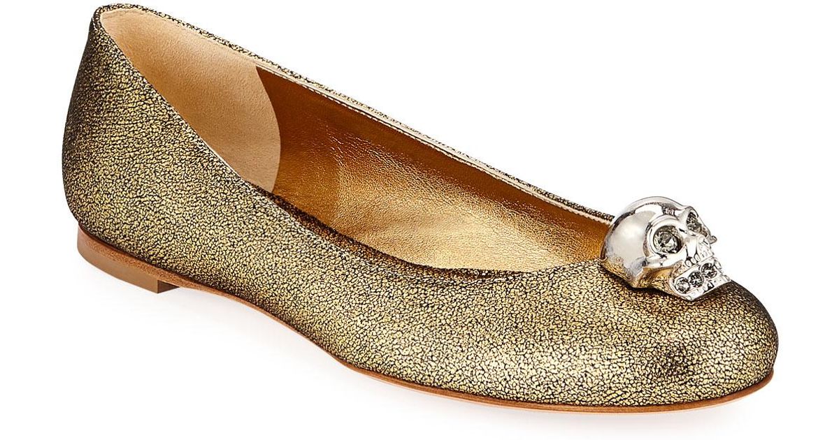 alexander mcqueen flats with skull