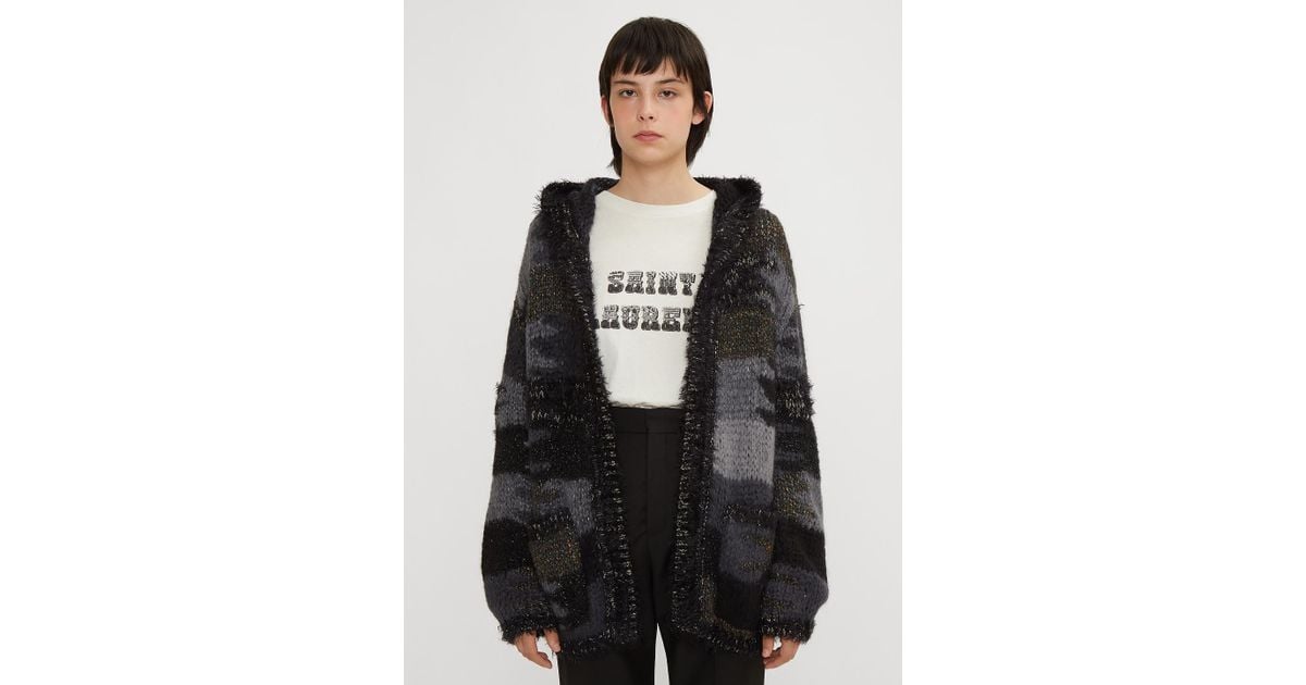 Saint Cardigan Camo Metallic Hooded Laurent X1vTrX
