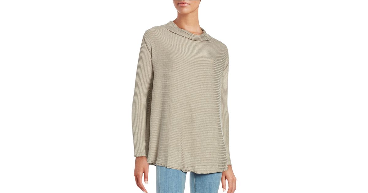Free people Striped Knit Sweater in Natural | Lyst