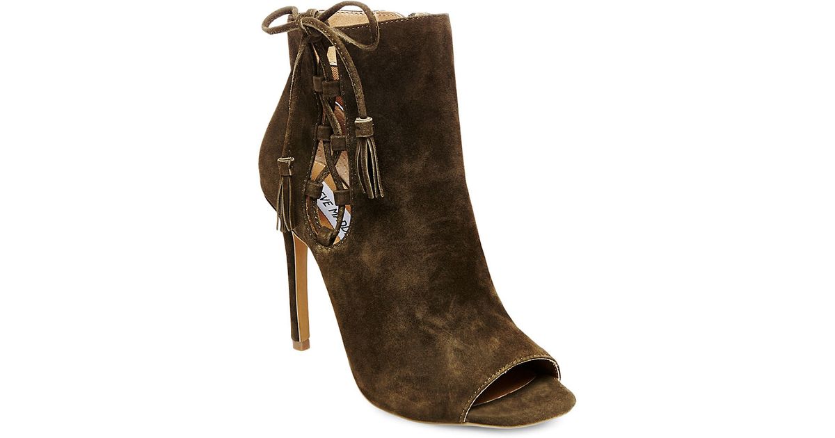steve madden suede peep toe booties