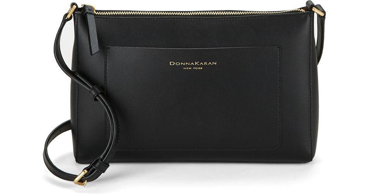 Lyst Donna Karan Leather Crossbody Bag In Black