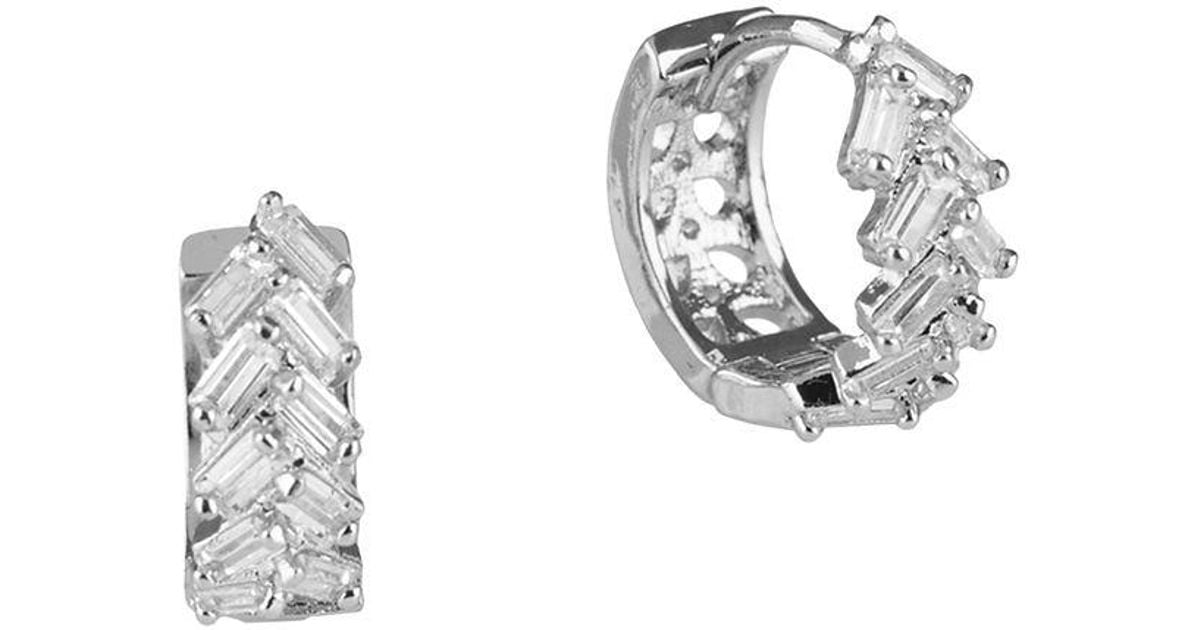 CZ by Kenneth Jay Lane Rhodium-plated And Cubic Zirconia Baguette ...