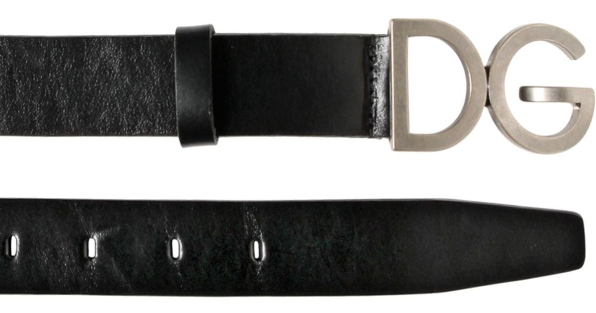 Lyst - Dolce & Gabbana 30mm Logo Buckle Leather Belt in Black for Men