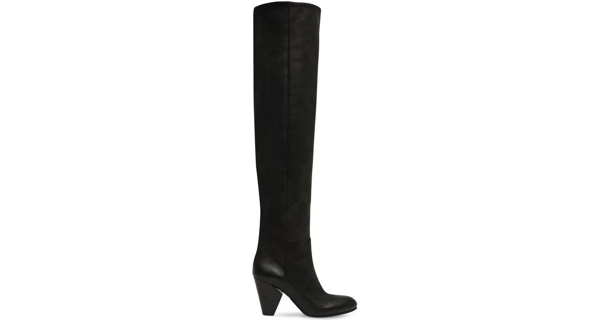 Strategia 80mm Leather Over The Knee Boots in Black - Lyst