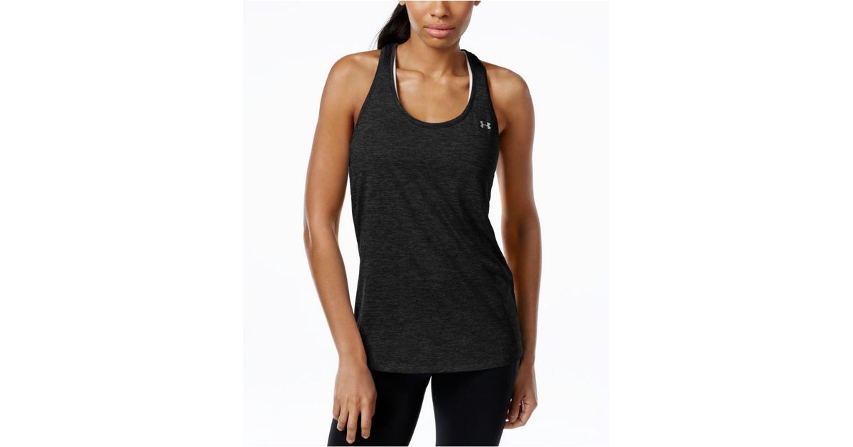 Lyst Under Armour Ua Tech­­ Twist Racerback Tank Top in Black