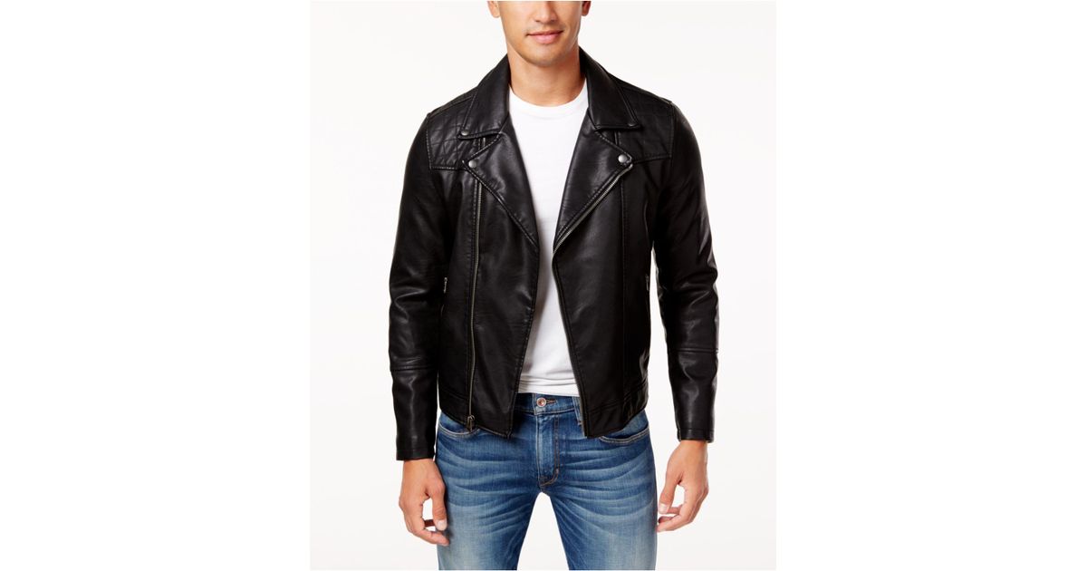 Levi S Men Faux Leather Moto Jacket In Black For Lyst