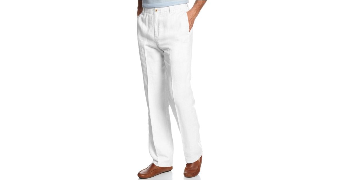 tommy bahama white linen pants