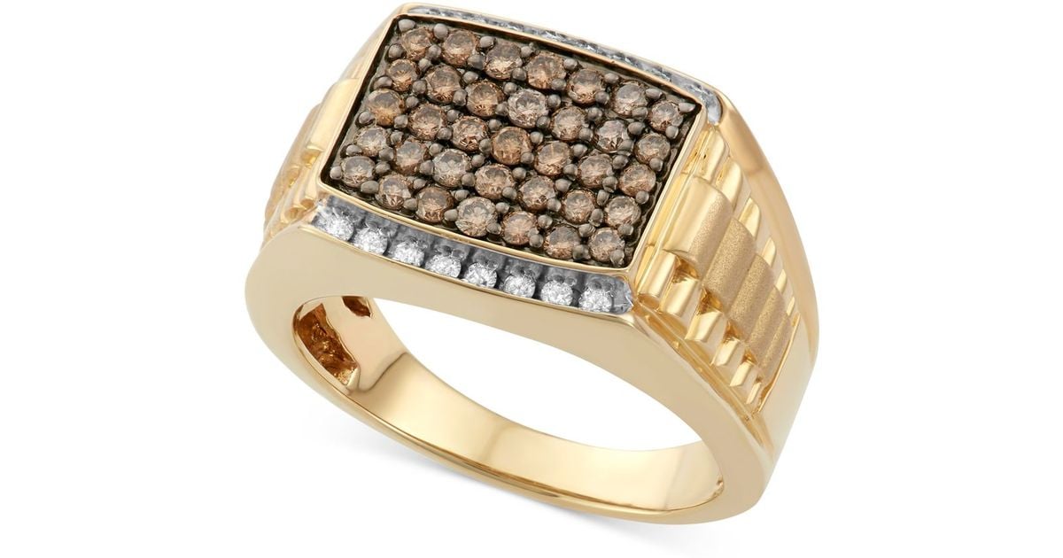 Macy&#39;s Men&#39;s Diamond Ring (1 Ct. T.w.) In 10k Gold in Metallic for Men | Lyst