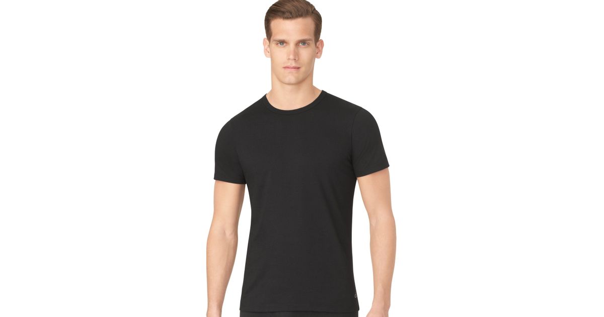 Calvin klein Men's Slim-fit Crew-neck Undershirt 3-pack Nb1176 in Black ...