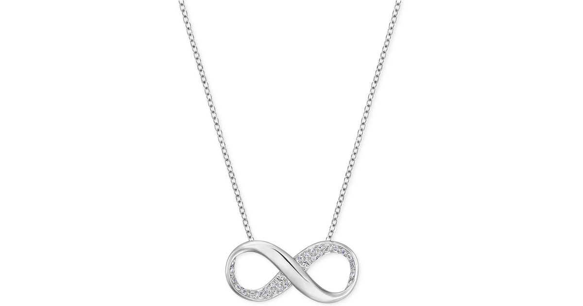 Swarovski Crystal Pavé Infinity Pendant Necklace in Silver Lyst