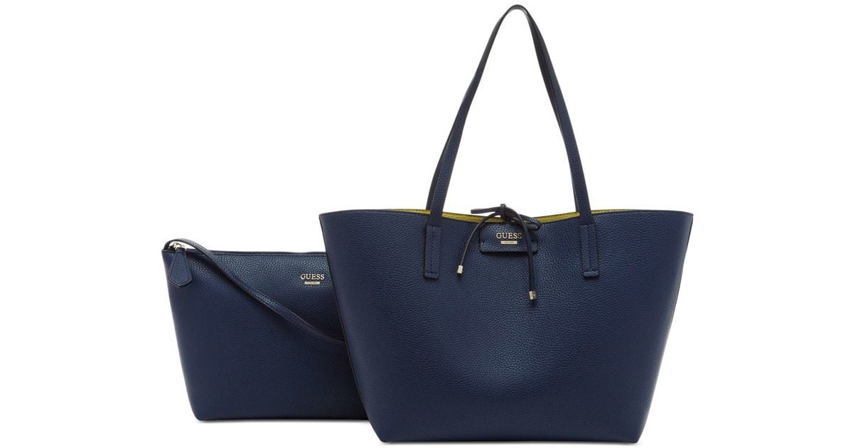 Guess Bobbi Bag-in-bag Reversible Tote in Blue | Lyst