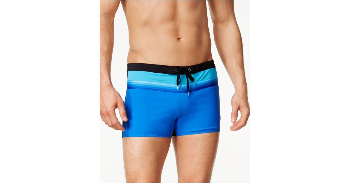 Lyst - Speedo Men's Colorblocked Square-leg Swim Trunks in Blue for Men