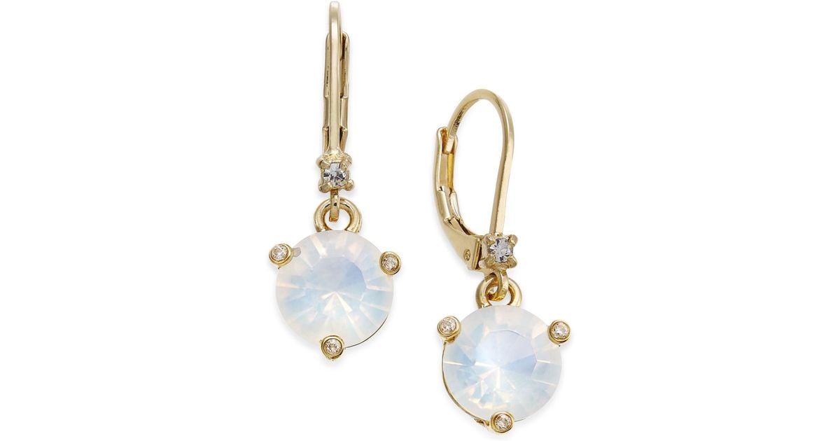 Lyst Kate Spade Gold Tone Pavé Pink Cubic Zirconia Drop Earrings Lyst Kate Spade Gold Tone Pavé Pink Cubic Zirconia Drop Earrings In White