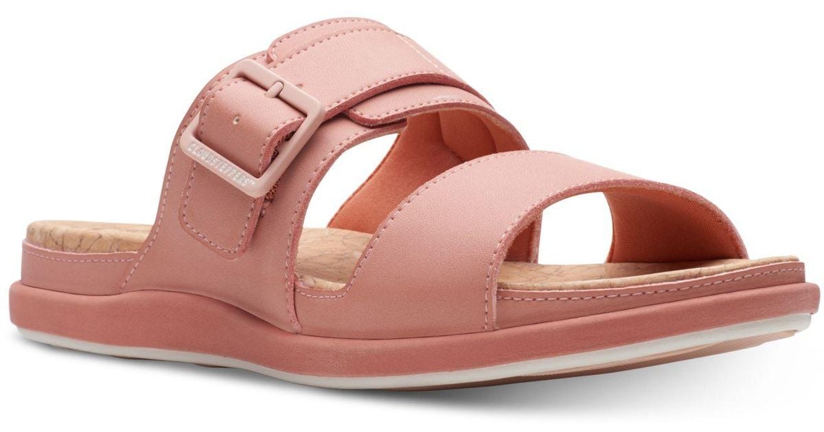 Clarks Cloudsteppers Step June Tide Slide Sandals Lyst   Clarks Peach Cloudsteppers Step June Tide Slide Sandals 