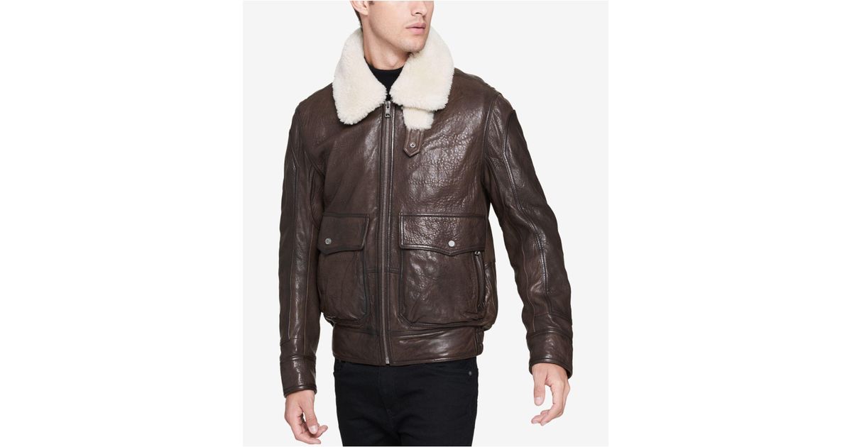 Andrew Marc Brown Men S 3416 Leather Jacket For