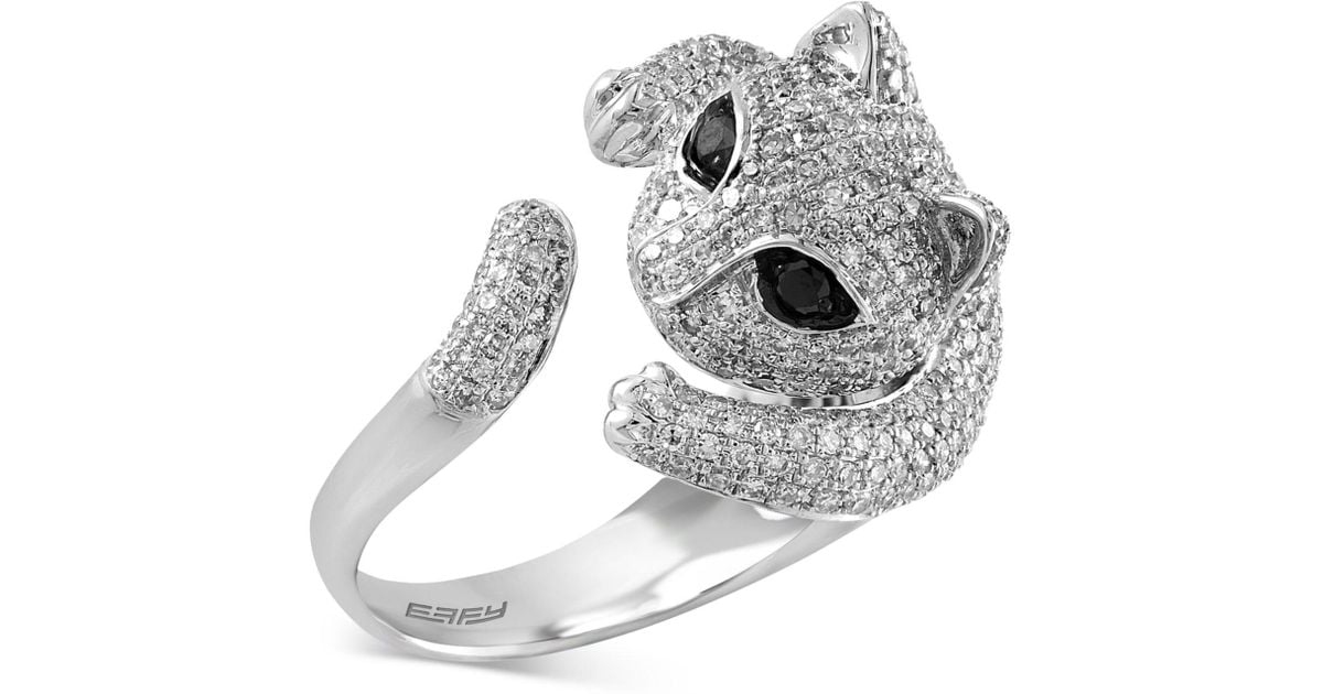 Lyst Effy Collection Diamond Cat Ring 1 5 8 Ct T W In 14k Lyst Effy Collection Diamond Cat Ring 1 5 8 Ct T W In 14k White Gold