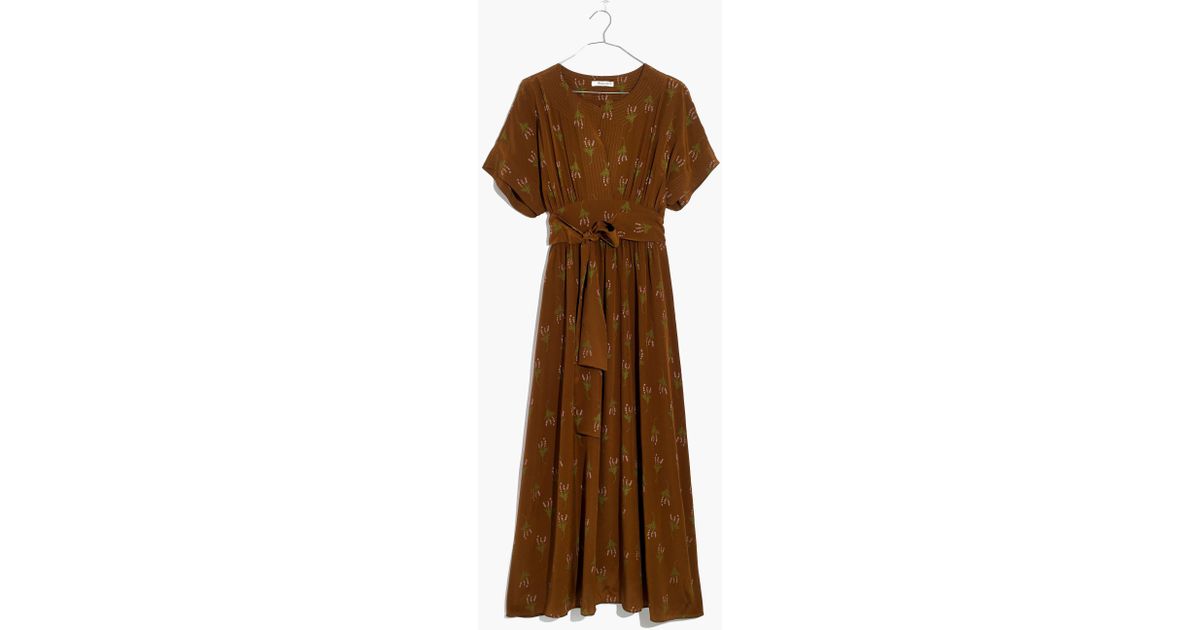 Madewell X No 6 Silk Kimono Dress In Wisteria Spray Brown Lyst