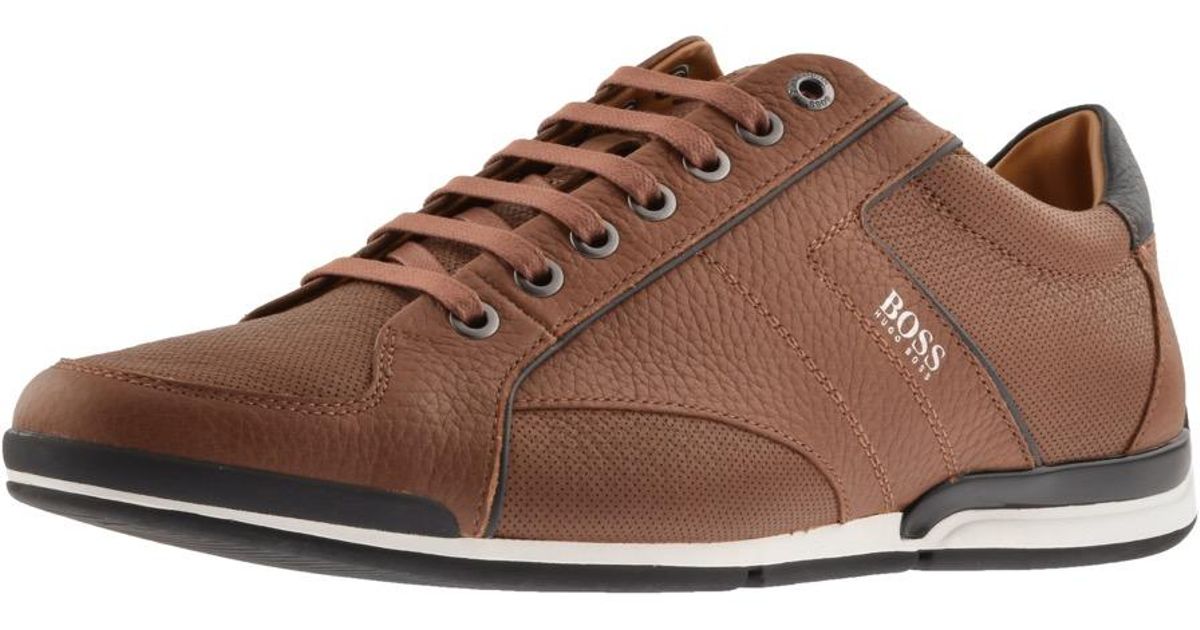 BOSS by Hugo Boss Saturn Lowp Trainers Brown in Brown for Men - Lyst
