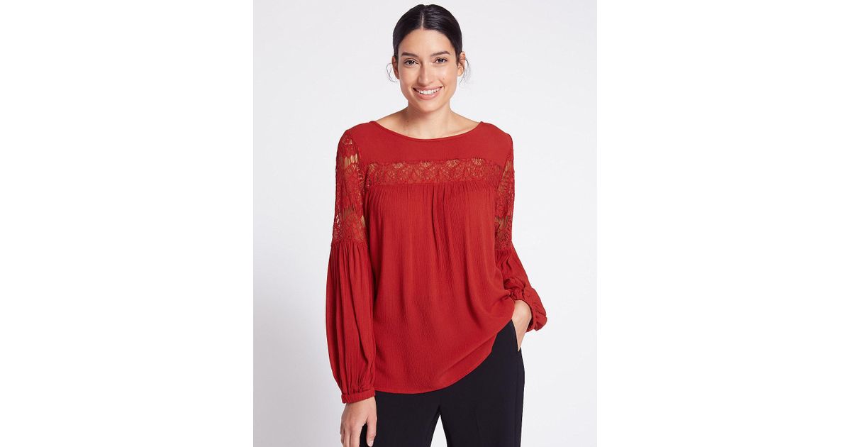 marks and spencer red blouse