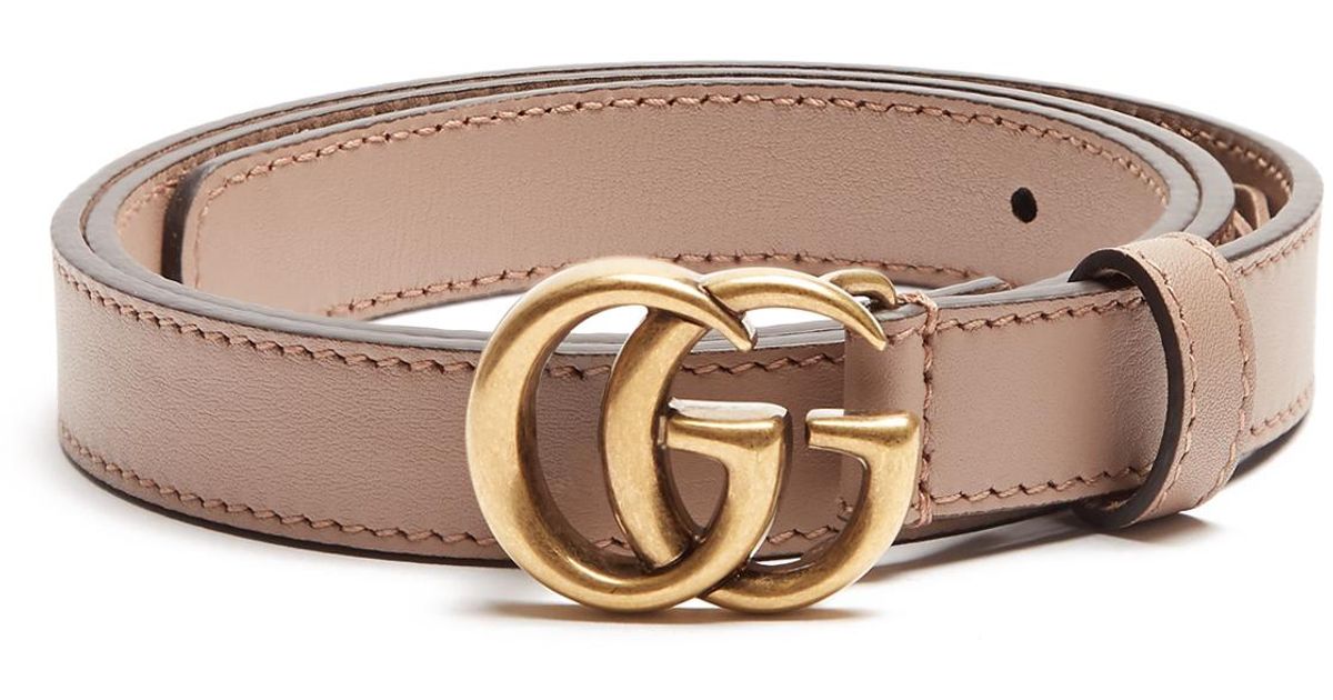 Gucci Gg-logo 2cm Leather Belt in Pink | Lyst