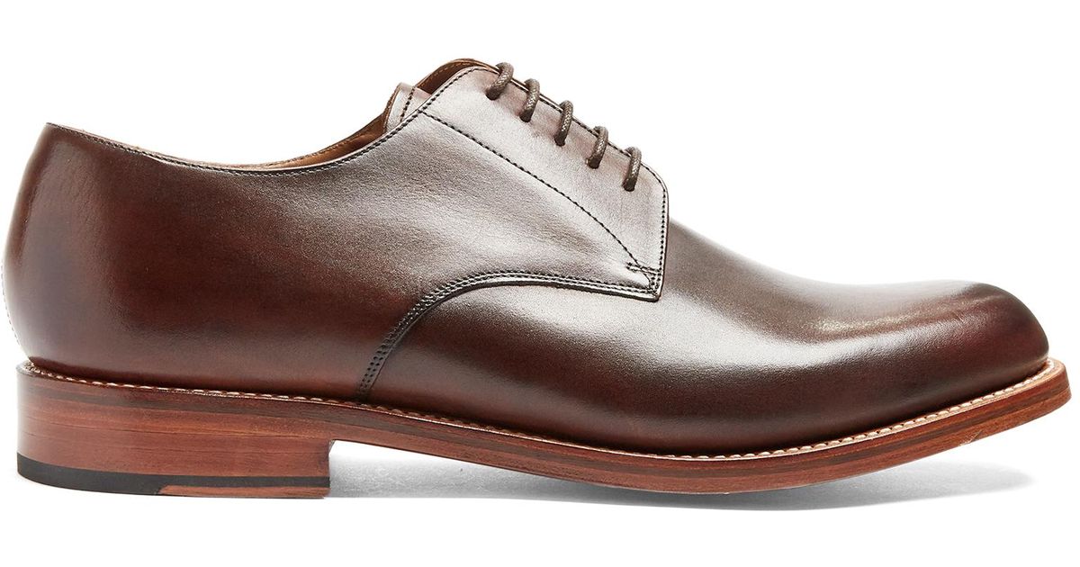 matt leather derby shoes