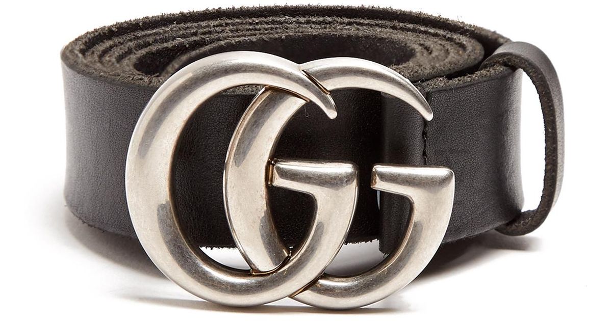 Gucci Gg Marmont Leather Belt in Black for Men | Lyst