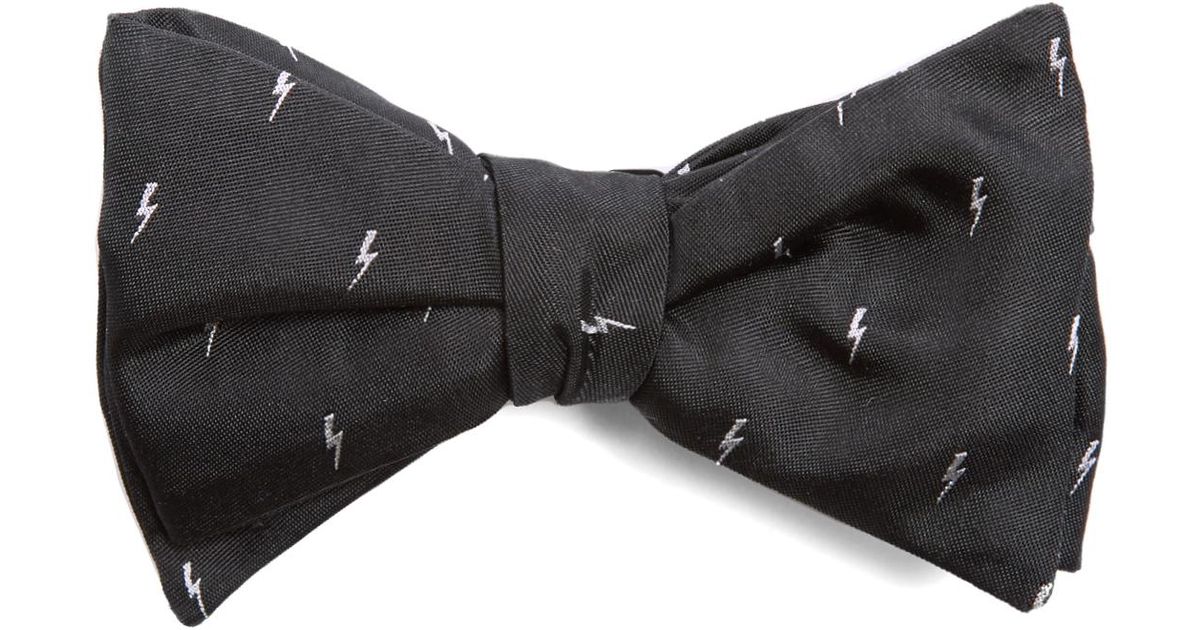 Lyst Neil Barrett Lightning Bolt Jacquard Silk Bow Tie In Black Lyst Neil Barrett Lightning Bolt Jacquard Silk Bow Tie In Black For Men