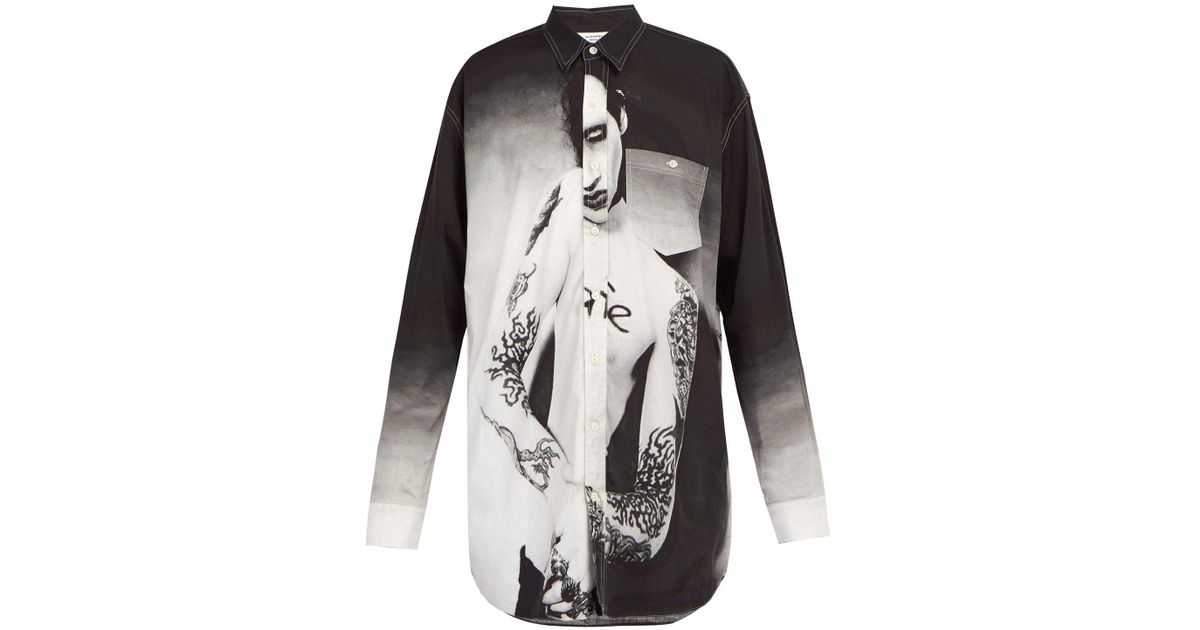Vetements Marilyn Manson-print Cotton Shirt in Red for Men - Lyst