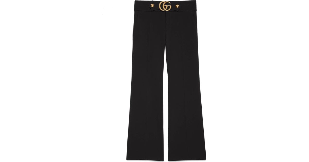 Gucci Synthetic Black Viscose Pants - Lyst