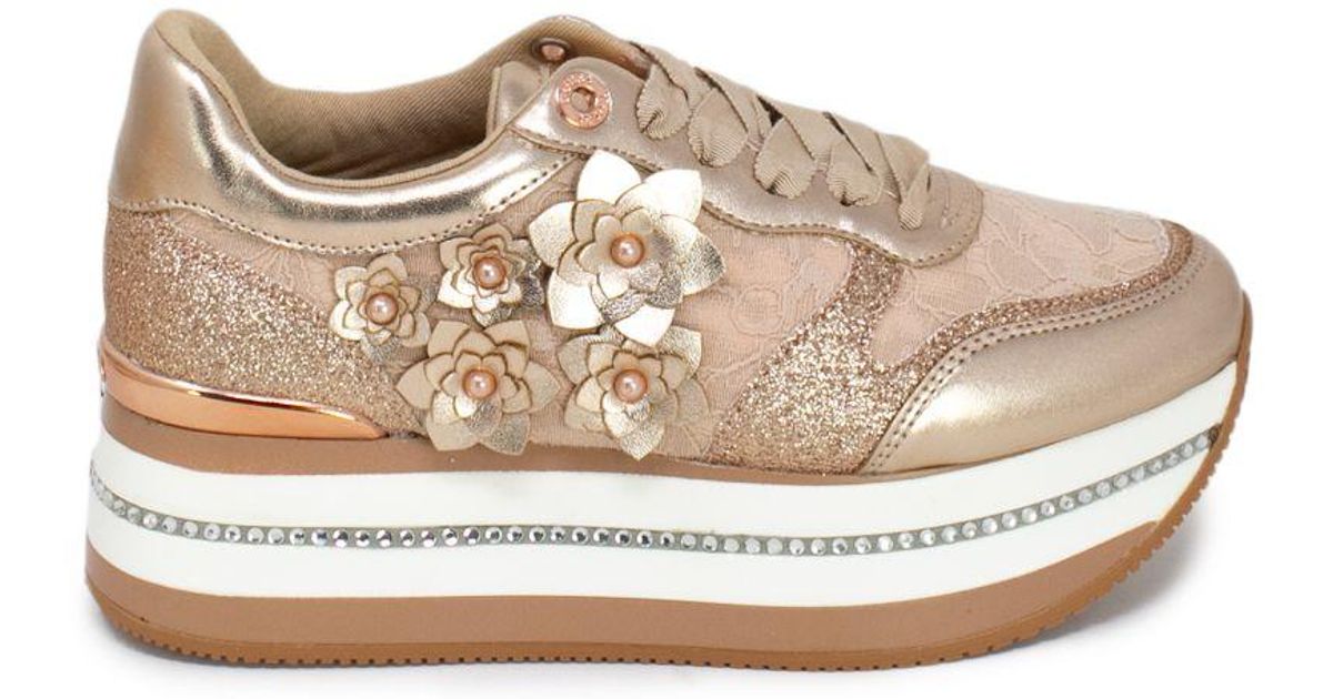 Guess Pink Leather Sneakers in Pink Lyst