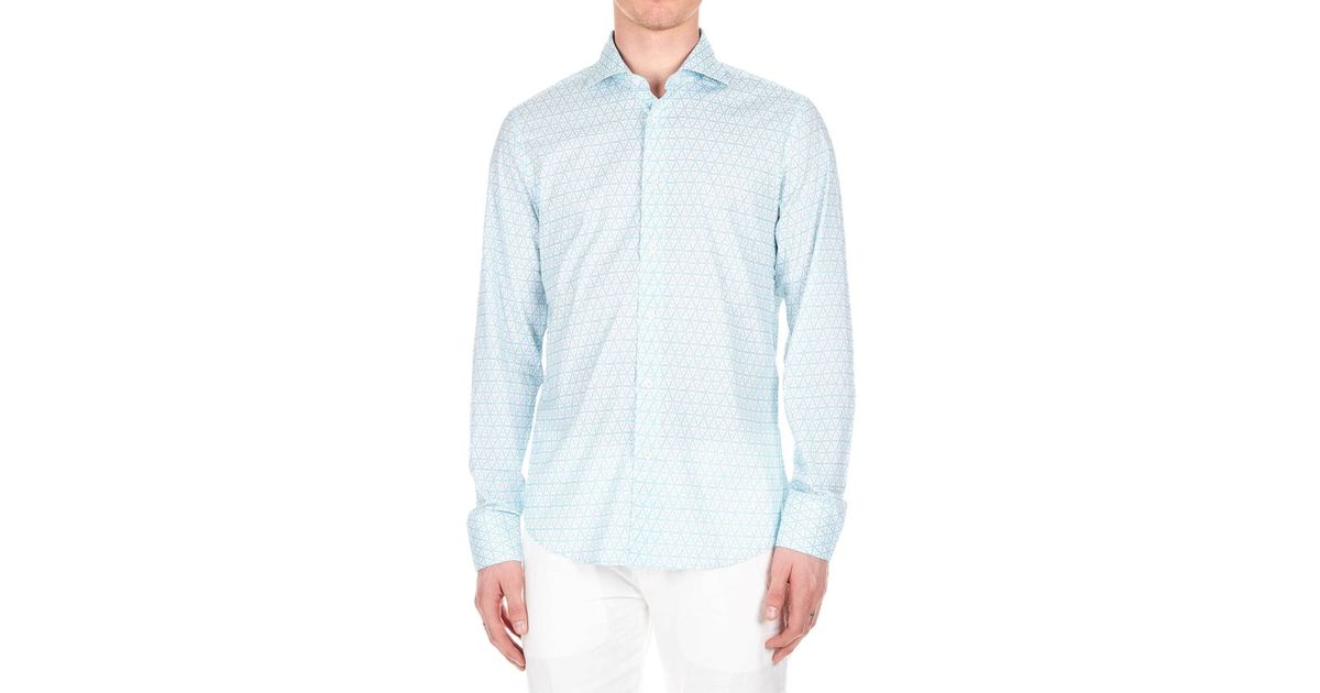 Fedeli Light Blue Cotton Shirt in Blue for Men - Lyst