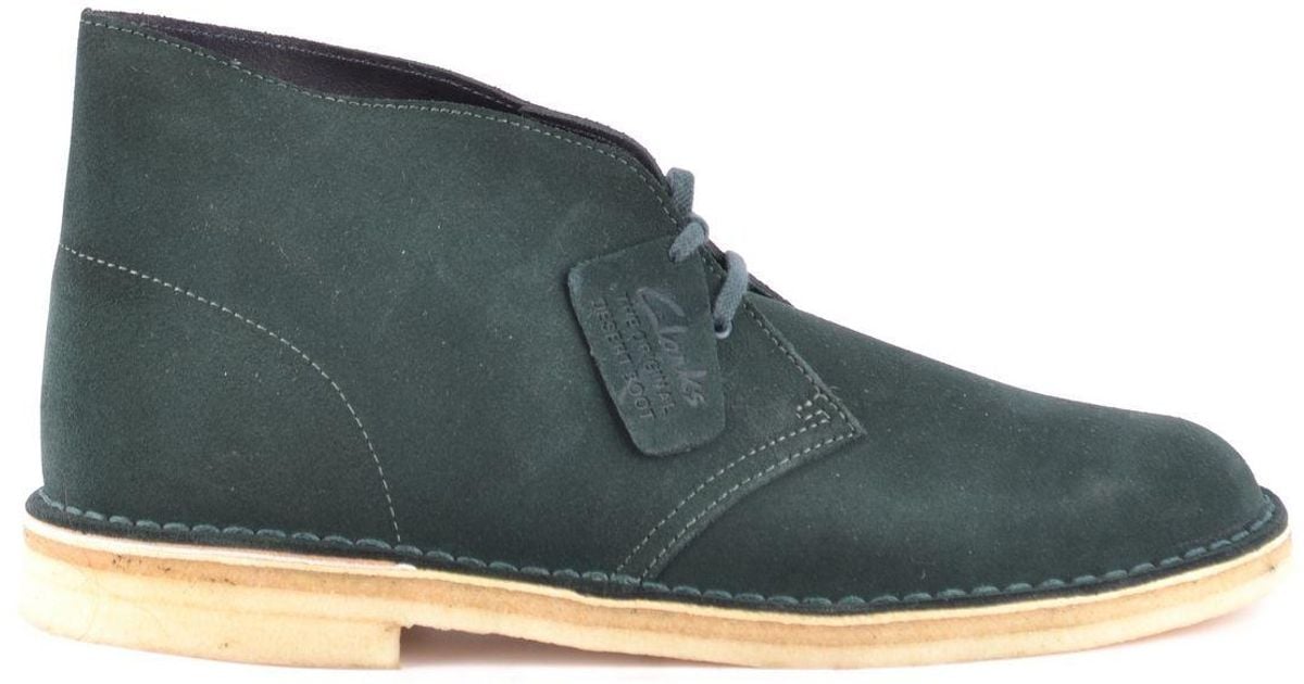 Clarks Green Suede Ankle Boots in Green for Men - Lyst