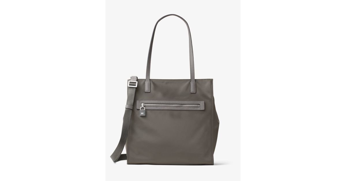 Lyst Michael Kors Janie Large Nylon Tote In Gray