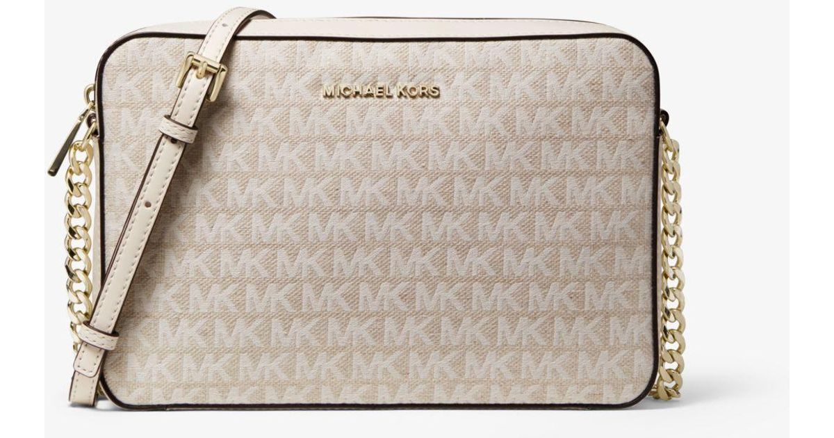 michael kors jet set logo jacquard tote bag