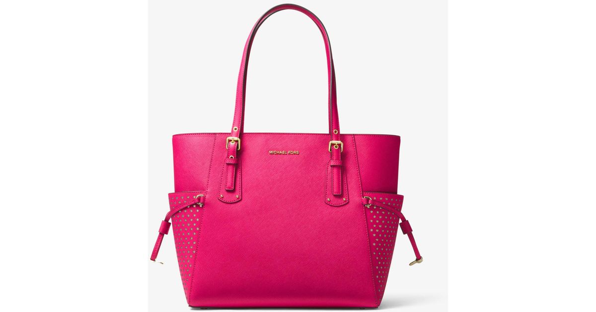Lyst Michael Kors Voyager Small Saffiano Leather Tote In Pink