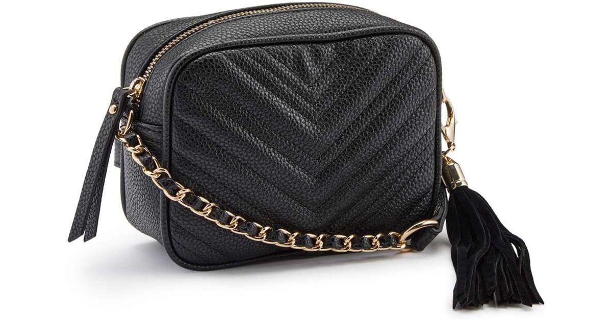Lyst Miss Selfridge Black Quilted Cross Body Bag In