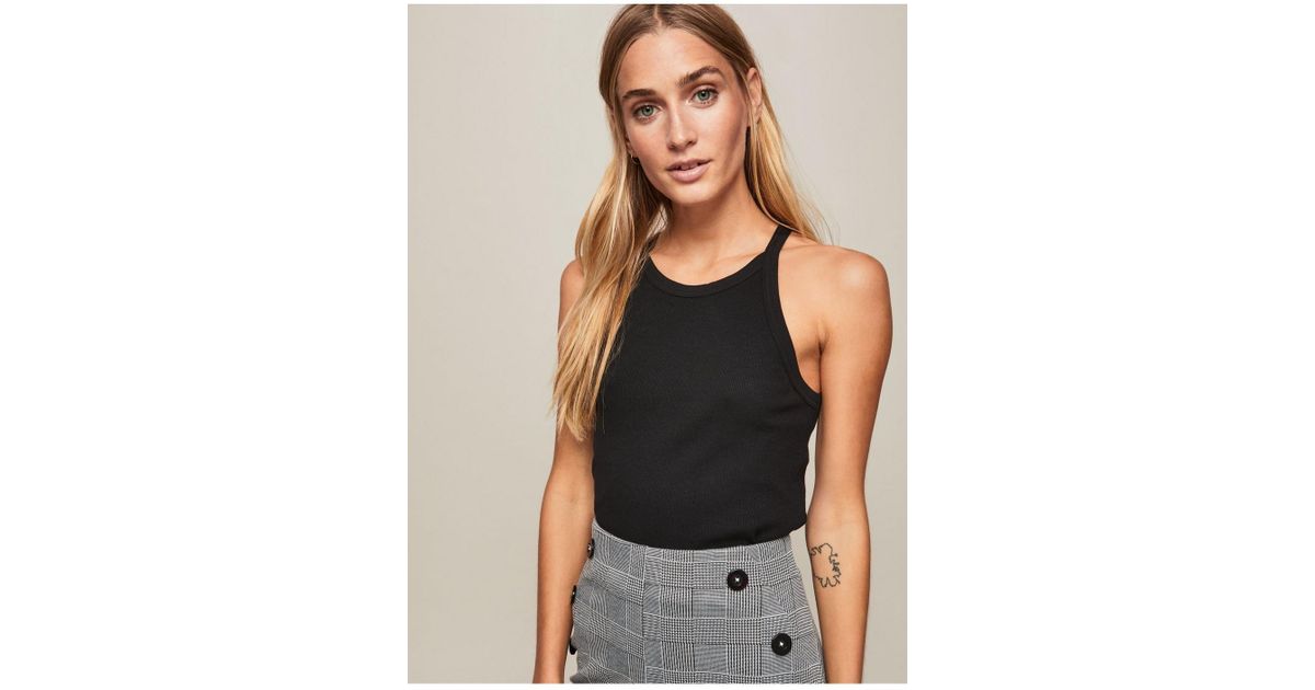 Black Selfridge Ribbed Lyst Miss Vest 90's In hsdxtrCQB