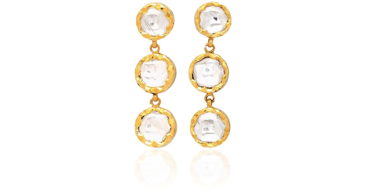 Lyst Sanjay Kasliwal 22k Gold Diamond Earrings In Metallic