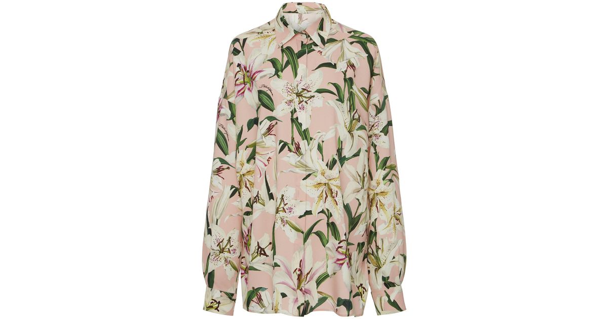 Dolce & Gabbana Floral-print Silk-blend Top - Lyst