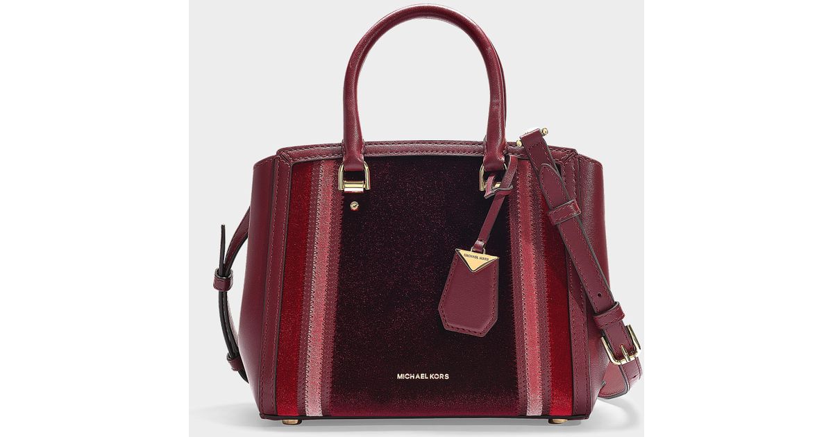 Michael Kors Multicolor Benning Medium Messenger Bag In Burgundy Velvet